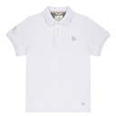 [DMN1BC9202105 / 852-S] Men's Polo Shirt (WHITE WITH GRAY LOGO, S)