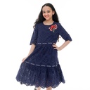 [D19GR29112703 / 751-110] Girl's Dress (NAVY BLUE, 110 (5-6Yrs))