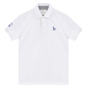 [DMN1BB1502101 / 851-M] Men's Polo Shirt (WHITE WITH NAVY LOGO, M)