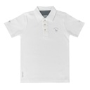 [DMN1BB1702114 / 852-XXL] Men's Polo Shirt (WHITE WITH GRAY LOGO, XXL)