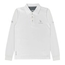 [DMN1BB1702115 / 852-XL] Men's Polo Shirt (WHITE WITH GRAY LOGO, XL)