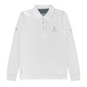 [DMN1BB1702115 / 852-XL] Men's Polo Shirt (WHITE WITH GRAY LOGO, XL)