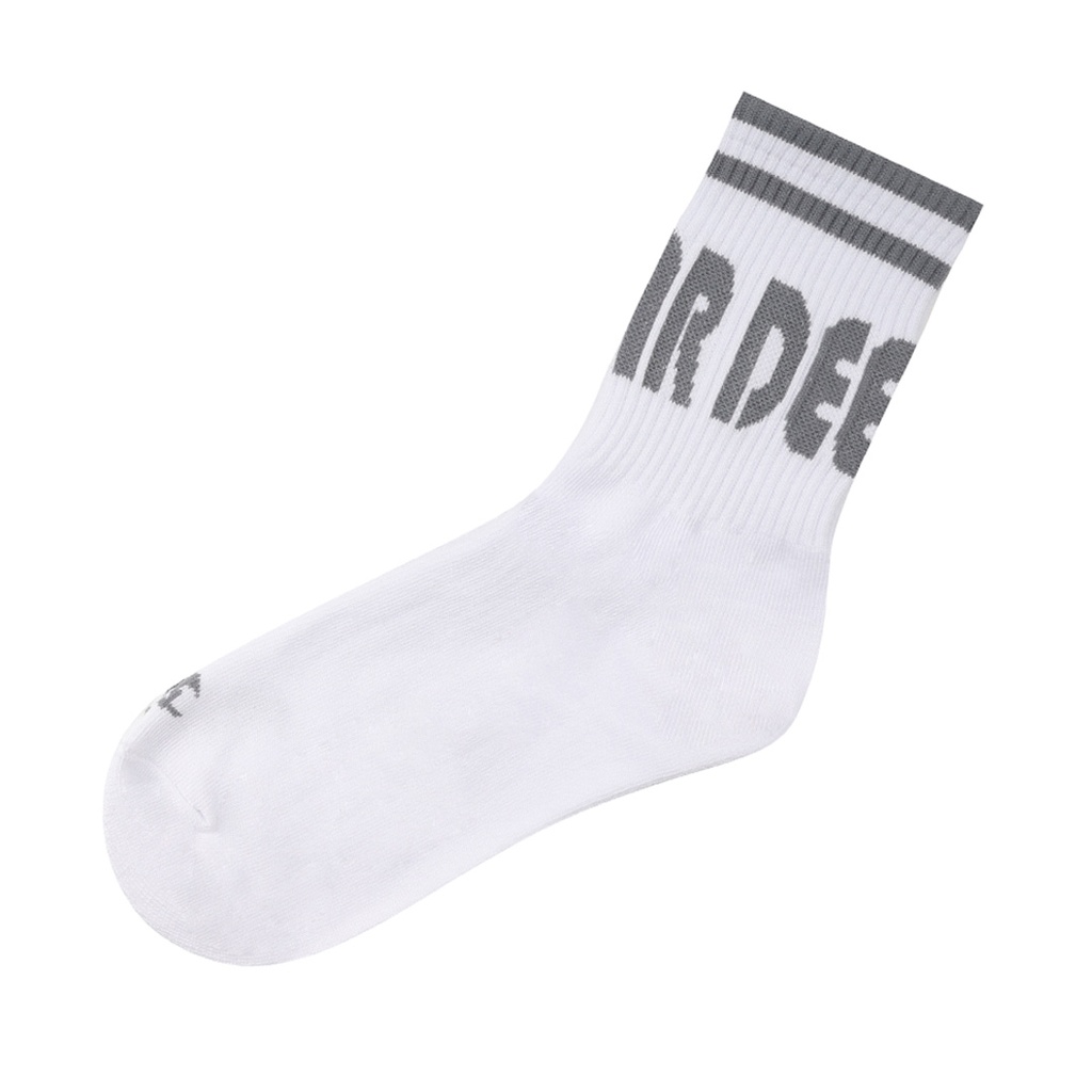 [DUS1BC3213104 / 852-FREE] D&amp;D Socks (WHITE WITH GRAY LOGO)