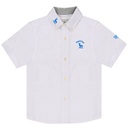 [DBY1BC6801105 / 855-90] Boy's Short Sleeve Shirts (WHITE WITH AZURE LOGO, 90 (2Yrs))